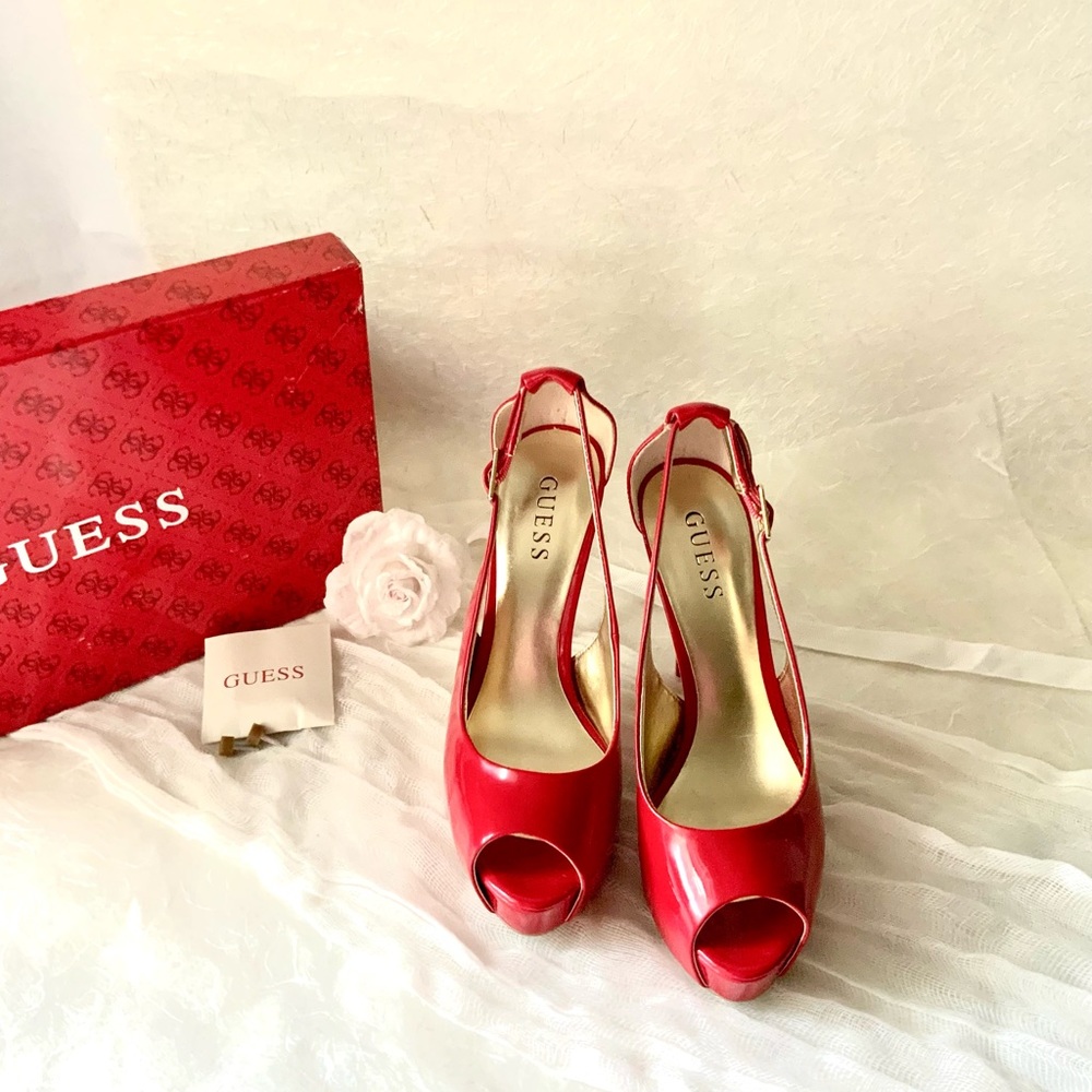 Women’s Red Patent shoes.